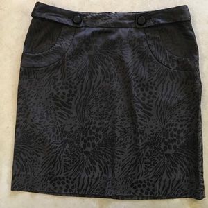 ECCOCI Skirt Womens Sz 10 Black Shimmery Print